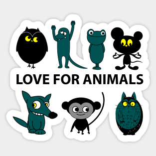 Love for animals Sticker